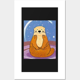 Otter Space, Meditating Otter Zen Illustration Posters and Art